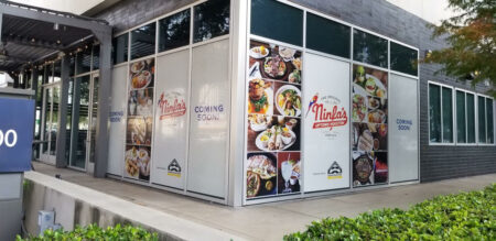 vinyl wall coverings for Houston wall signs promoting local restaurant