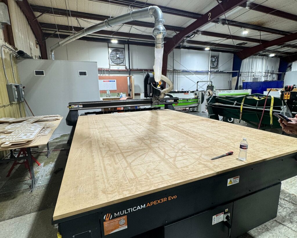 The CNC router bed in the 4D SignWorx Houston sign shop