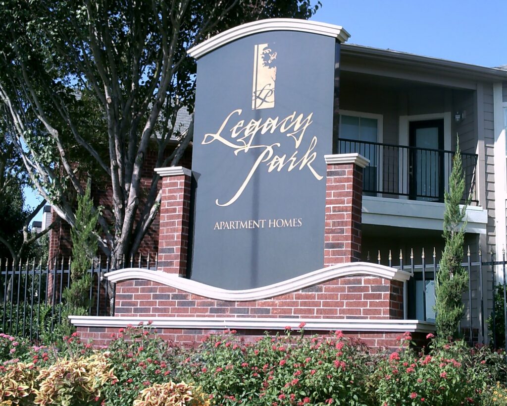 An upscale masonry entrance monument built and installed by 4D SignWorx